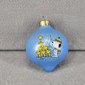 Vintage Hallmark Keepsake Glass Ornament, Snoopy & Woodstock, Peanuts, 1985
